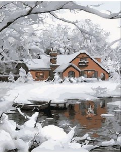 Картина по номерам Зимний пейзаж холст на подрамнике 40х50 см GX44012 Paintboy