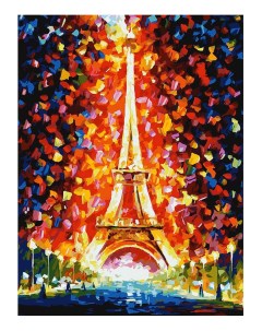 Раскраска по номерам Париж огни Эйфелевой башни Белоснежка