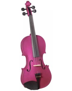 Скрипка окрашенная Bvc 370 mpk 4 4 цветрозовый металик комплекткейс смычок Brahner