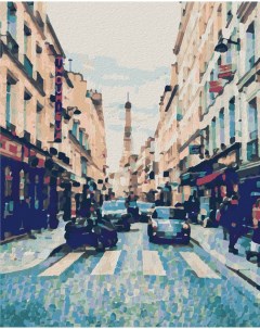 Картина по номерам Парижская улица Холст на подрамнике 50х40 см Артвентура