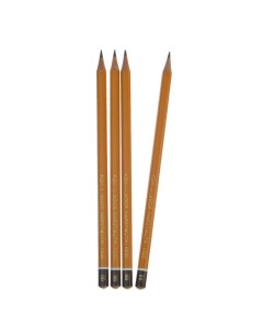 Набор профессиональных чернографитных карандашей 4 штуки 1500 B8 заточенные 1 Koh-i-noor