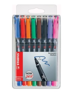 Маркер ручка перманентный 1мм OHPen Universal 8 цветов Stabilo