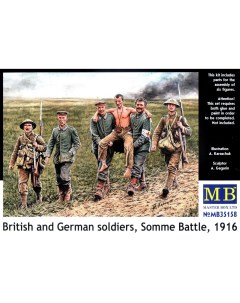 Сборная модель 1 35 Британские и немецкие солдаты Битва на Сомме 1916 35158 Masterbox