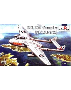 Сборная модель 1 72 Самолет Dh 100 Vampire Mk 3 5 6 9 52 72264 Amodel