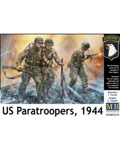Сборная модель 1 35 Американские парашютисты 1944 год 35219 Masterbox