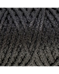 Шнур для вязания Классик без сердечника 100 полиэфир ширина 4мм 100м черный Softino