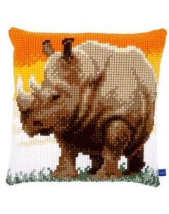 Набор для вышивания подушка Африканский носорог 40 х 40 см PN 0150197 Vervaco
