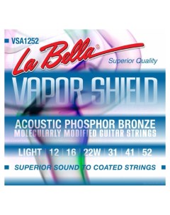 Vsa1252 Vapor Shield Acoustic Light 12 52 струны для акустической гитары с покрыт La bella