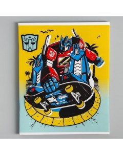 Тетрадь 48 листов в клетку картонная обложка Трансформеры Transformers Hasbro