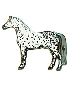 Значок металлический Серая лошадь Happyross