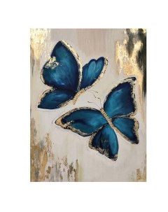 Картина по номерам с поталью Синие бабочки 40х50 см Molly