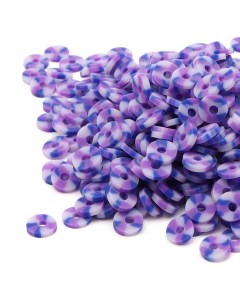 Бусины Astra Craft плоские из полимерной глины 6мм 20г B19 фиолетовый пестрый микс Астра