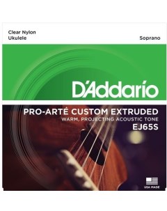 Струны для укулеле сопрано EJ65 S D`addario