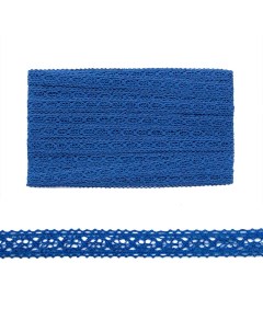 Кружево хлопчатобумажное 12 мм x 20 м цвет JD054 синий арт CL 048 Айрис