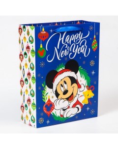 Подарочный пакет ламинированный вертикальный Happy New Year Микки Маус 31х40х11 5 Disney
