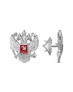 Значок Герб РФ Георгий Победоносец посеребрение с оксидированием Красная пресня