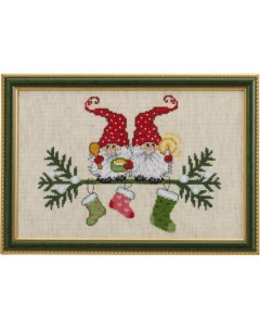 Набор для вышивания крестом Эльфы и рождественские носки арт 92 7211 Permin