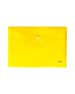 Папка конверт на кнопке А4 180 мкм желтая Hatber
