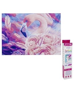 Алмазная мозаика Розовый фламинго изображ 25 35см р р холста 30 40 полная выкладка Kiki