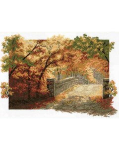Набор для вышивания крестом Осенний мост 36x25 см арт 679 Hobby&pro