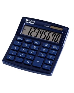 Калькулятор настольный SDC 805NR NV 8 разр двойное питание 127 105 21мм темно синий Eleven
