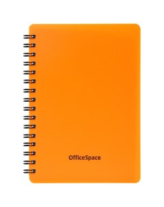 Записная книжка А6 60л на гребне Neon оранжевая пластиковая обложка 3шт Officespace