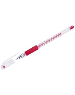 Ручка гелевая Hi Jell Grip красная 0 5мм грип Crown