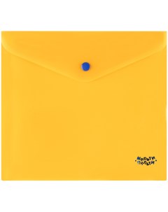 Папка конверт на кнопке А5 160мкм полупрозрачная оранжевая 10шт Мульти-пульти