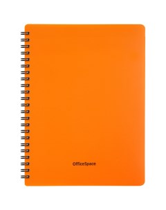 Тетрадь 48л А5 клетка на гребне Neon пластиковая обложка оранжевая 3шт Officespace