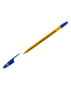 Ручка шариковая 555 синяя 0 7мм тонированный оранжевый корпус Стамм