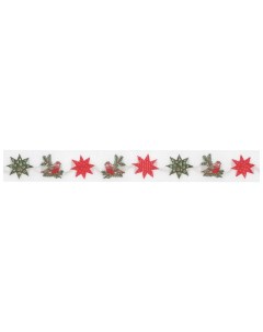 Тесьма декоративная 35073 Малиновка и рождественские звезды 20 мм Acufactum ute menze