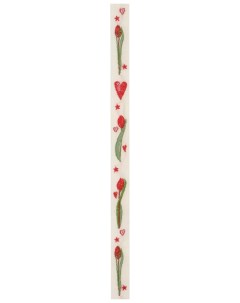 Тесьма декоративная 35055 Красные тюльпаны и сердечки ширина 10 мм Acufactum ute menze