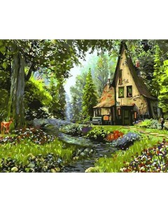 Картина по номерам Домик в лесу 40x50 см Цветной