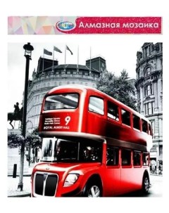 Алмазная мозаика Красный Автобус Лондон 40х50 см частичная выкладка Centrum