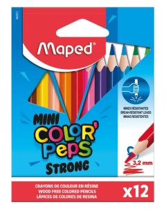 Цветные карандаши мини пластиковые Color Peps Strongmini 12 цветов Maped