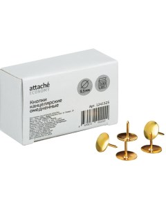 Кнопки канцелярские Economy металлические медные 100 штук в упаковке 1241525 Attache
