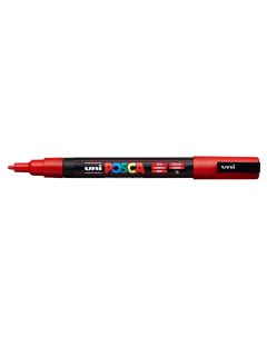Маркер Uni POSCA PC 3M 0 9 1 3мм овальный красный red 15 Uni mitsubishi pencil