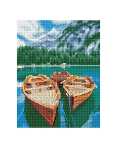 Алмазная мозаика Озеро в Альпах 30 х 40 см Три совы