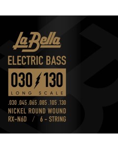 Rx n6d струны для 6 стр бас гитары 030 045 065 085 105 130 никель La bella