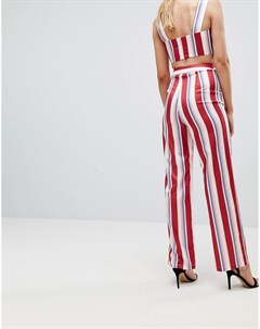 Комбинируемые широкие брюки в полоску с завышенной талией Fashion union tall