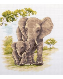 Набор для вышивания J 7208 Мать и дитя Слоны Panna
