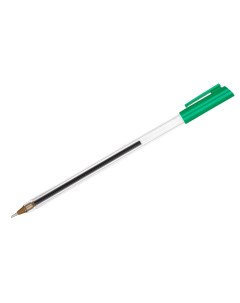 Ручка шариковая РШ 800 зеленая 0 7мм прозрачный корпус Стамм