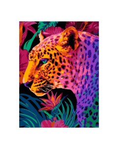 Картина по номерам на картоне 28 5 x 38 см Стильный леопард Лори