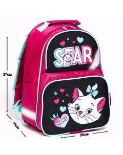 Рюкзак школьный с эргономической спинкой STAR Коты Аристократы 37x26x13 см розовый Disney