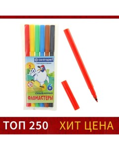 Фломастеры 6 цветов Пингвины 7790 06 линия 1 0 мм пластиковый конвер Centropen