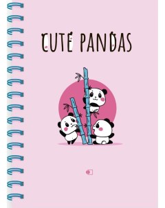 Блокнот Прикольные панды на бамбуке Cute pandas one А5 160 стр пружина блок Артпринт