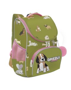 Рюкзак школьный с мешком RAm 384 8 2 оливковый Grizzly
