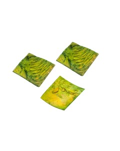 Декоративные элементы из коры дерева Квадратики 3см 30шт уп зеленый Айрис
