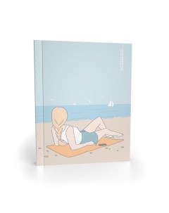 Записная книжка А6 64 листа в клетку На пляже интегральная обложка матовая ламинация Полиграф принт