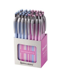 Ручка шариковая автоматическая BRAUBERG Sakura узел 0 5 мм чернила синие Nobrand